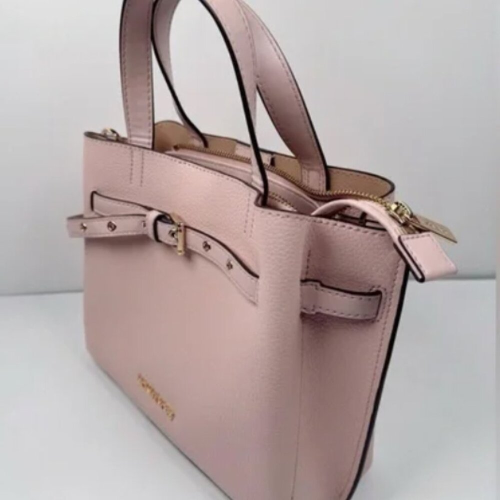 Michael Kors Emilia Small Pink Pebbled Leather Satchel Tote Bag - Picture 3 of 14